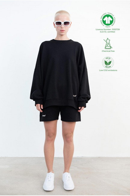 Organic cotton sweatshirt & shorts set